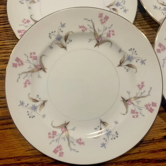 12 Vintage MEITO LUCILLE 6.5" Bread Plates 1960s Japan Floral PRISTINE EXCELLENT - Picture 3 of 16